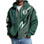 Brooklyn Nets Full-Zip Hooded Sweatshirt Waffle Knit 2027