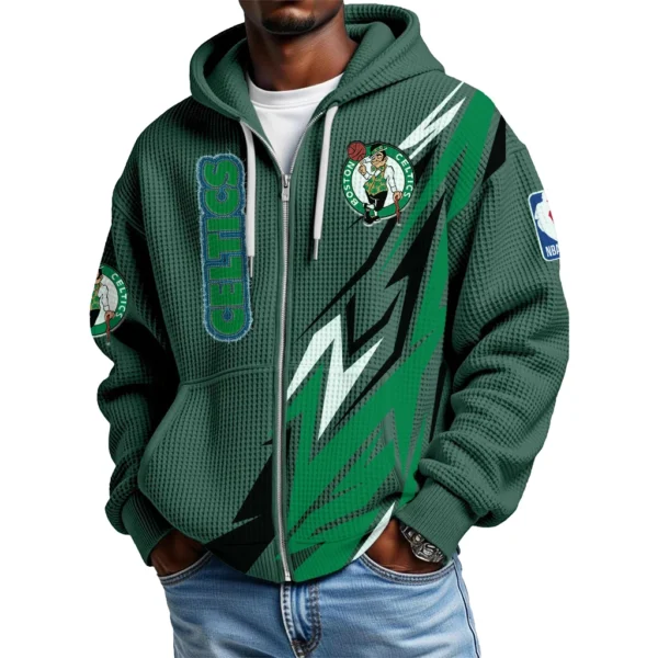 Boston Celtics Full-Zip Hooded Sweatshirt Waffle Knit 2027