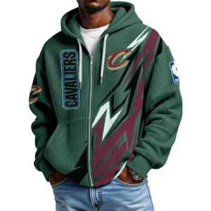 Cleveland Cavaliers Full-Zip Hooded Sweatshirt Waffle Knit 2027