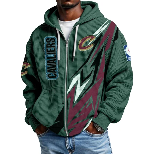 Cleveland Cavaliers Full-Zip Hooded Sweatshirt Waffle Knit 2027