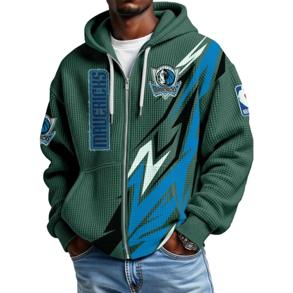 Dallas Mavericks Full-Zip Hooded Sweatshirt Waffle Knit 2027
