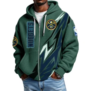 Denver Nuggets Full-Zip Hooded Sweatshirt Waffle Knit 2027