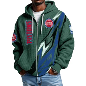 Detroit Pistons Full-Zip Hooded Sweatshirt Waffle Knit 2027