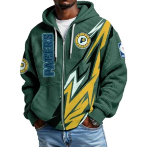 Indiana Pacers Full-Zip Hooded Sweatshirt Waffle Knit 2027
