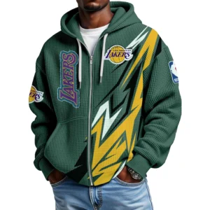 Los Angeles Lakers Full-Zip Hooded Sweatshirt Waffle Knit 2027