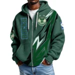 Milwaukee Bucks Full-Zip Hooded Sweatshirt Waffle Knit 2027
