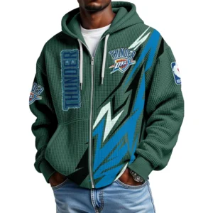 Oklahoma City Thunder Full-Zip Hooded Sweatshirt Waffle Knit 2027