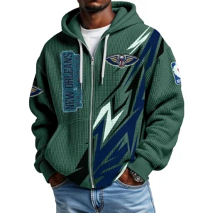 New Orleans Pelicans Full-Zip Hooded Sweatshirt Waffle Knit 2027