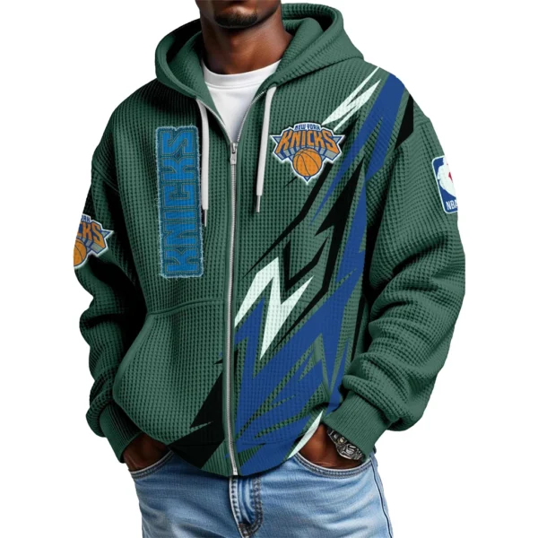 New York Knicks Full-Zip Hooded Sweatshirt Waffle Knit 2027