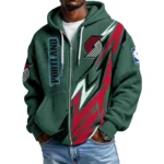 Portland Trail Blazers Full-Zip Hooded Sweatshirt Waffle Knit 2027