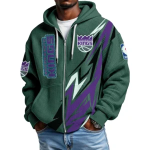 Sacramento Kings Full-Zip Hooded Sweatshirt Waffle Knit 2027