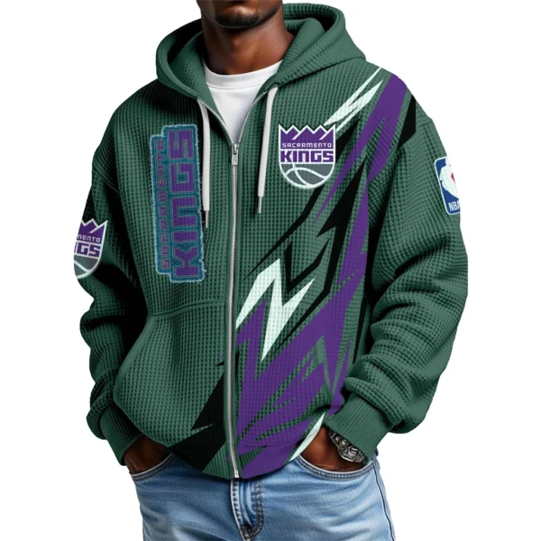 Sacramento Kings Full-Zip Hooded Sweatshirt Waffle Knit 2027