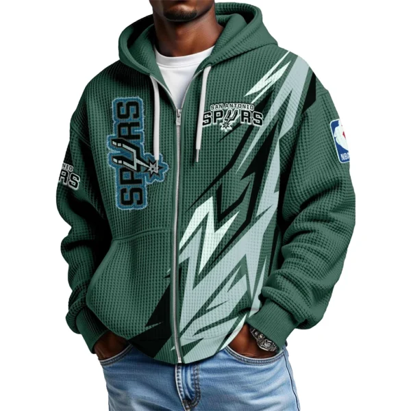 San Antonio Spurs Full-Zip Hooded Sweatshirt Waffle Knit 2027