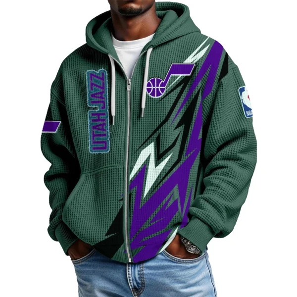 Utah Jazz Full-Zip Hooded Sweatshirt Waffle Knit 2027