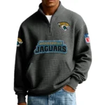 Jacksonville Jaguars Men’s Quarter Zip Pullover Sweatshirt Waffle Knit Pocket New 2026 Limited