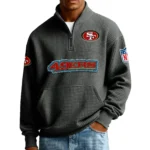 San Francisco 49ers Men’s Quarter Zip Pullover Sweatshirt Waffle Knit Pocket New 2026 Limited