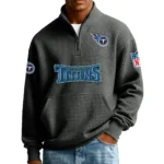Tennessee Titans Men’s Quarter Zip Pullover Sweatshirt Waffle Knit Pocket New 2026 Limited