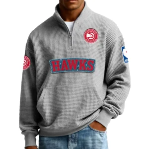 Atlanta Hawks Pullover Sweatshirt Men’s Quarter Zip Waffle Knit 2027 Limited