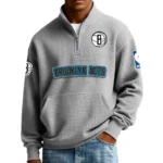 Brooklyn Nets Pullover Sweatshirt Men’s Quarter Zip Waffle Knit 2027 Limited