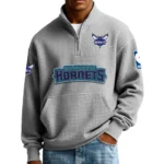 Charlotte Hornets Pullover Sweatshirt Men’s Quarter Zip Waffle Knit 2027 Limited