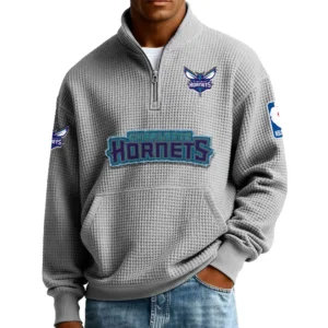 Charlotte Hornets Pullover Sweatshirt Men’s Quarter Zip Waffle Knit 2027 Limited