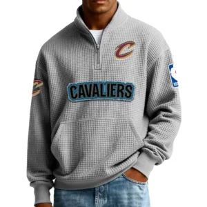 Cleveland Cavaliers Pullover Sweatshirt Men’s Quarter Zip Waffle Knit 2027 Limited
