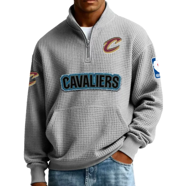 Cleveland Cavaliers Pullover Sweatshirt Men’s Quarter Zip Waffle Knit 2027 Limited