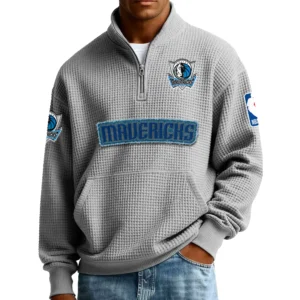 Dallas Mavericks Pullover Sweatshirt Men’s Quarter Zip Waffle Knit 2027 Limited