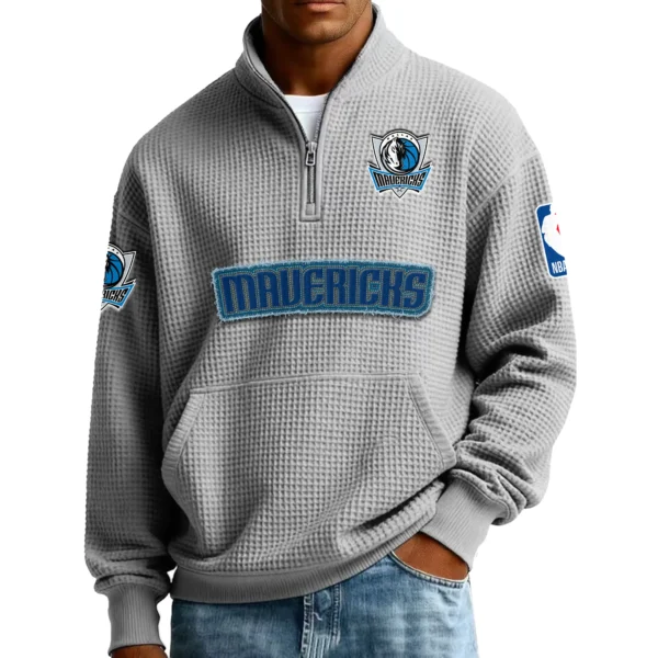 Dallas Mavericks Pullover Sweatshirt Men’s Quarter Zip Waffle Knit 2027 Limited