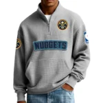 Denver Nuggets Pullover Sweatshirt Men’s Quarter Zip Waffle Knit 2027 Limited