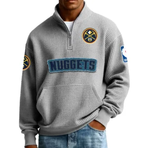 Denver Nuggets Pullover Sweatshirt Men’s Quarter Zip Waffle Knit 2027 Limited