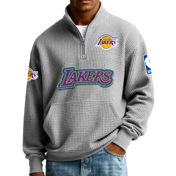 Los Angeles Lakers Pullover Sweatshirt Men’s Quarter Zip Waffle Knit 2027 Limited