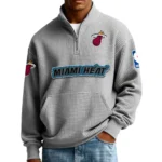 Miami Heat Pullover Sweatshirt Men’s Quarter Zip Waffle Knit 2027 Limited