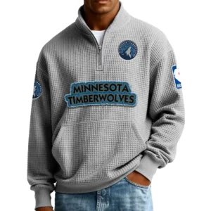 Minnesota Timberwolves Pullover Sweatshirt Men’s Quarter Zip Waffle Knit 2027 Limited