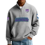 Sacramento Kings Pullover Sweatshirt Men’s Quarter Zip Waffle Knit 2027 Limited