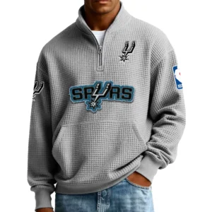 San Antonio Spurs Pullover Sweatshirt Men’s Quarter Zip Waffle Knit 2027 Limited
