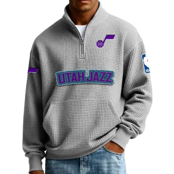 Utah Jazz Pullover Sweatshirt Men’s Quarter Zip Waffle Knit 2027 Limited