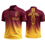 Arizona State Sun Devils Polo Shirt Bottom Slit Button-up Shirts 2027 Limited