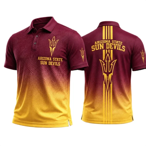 Arizona State Sun Devils Polo Shirt Bottom Slit Button-up Shirts 2027 Limited