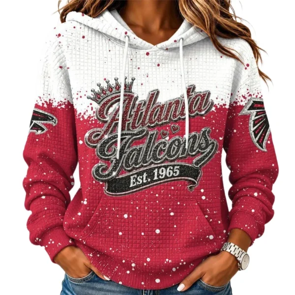 Atlanta Falcons Women’s Waffle Pullover Hoodie New 2026 Limited
