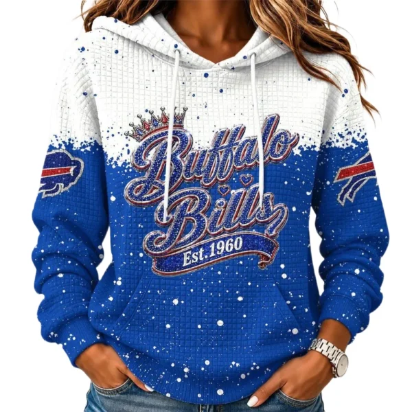 Buffalo Bills Women’s Waffle Pullover Hoodie New 2026 Limited