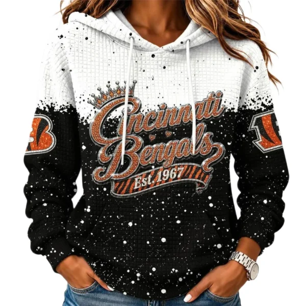 Cincinnati Bengals Women’s Waffle Pullover Hoodie New 2026 Limited