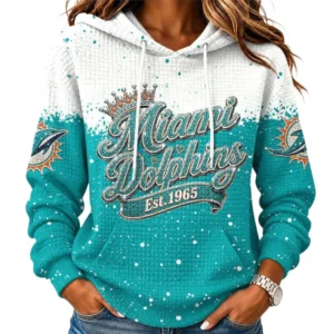 Miami Dolphins Women’s Waffle Pullover Hoodie New 2026 Limited