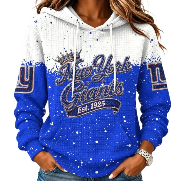 New York Giants Women’s Waffle Pullover Hoodie New 2026 Limited