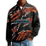 Cincinnati Bengals Men’s Quarter Zip Pullover Sweatshirt Waffle Knit Pockets 2026 Limited