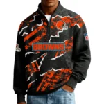 Cleveland Browns Mens Quarter Zip Pullover Sweatshirt Waffle Knit Pockets 2027