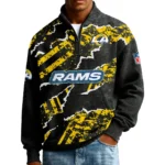 Los Angeles Rams Men’s Quarter Zip Pullover Sweatshirt Waffle Knit Pockets 2026 Limited
