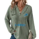 Detroit Lions Women’s Waffle Knit V-Neck Hoodie