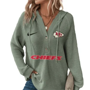 Kansas City Chiefs Women’s Waffle Knit V-Neck Hoodie