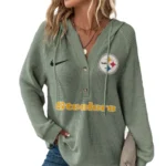 Pittsburgh Steelers Women’s Waffle Knit V-Neck Hoodie